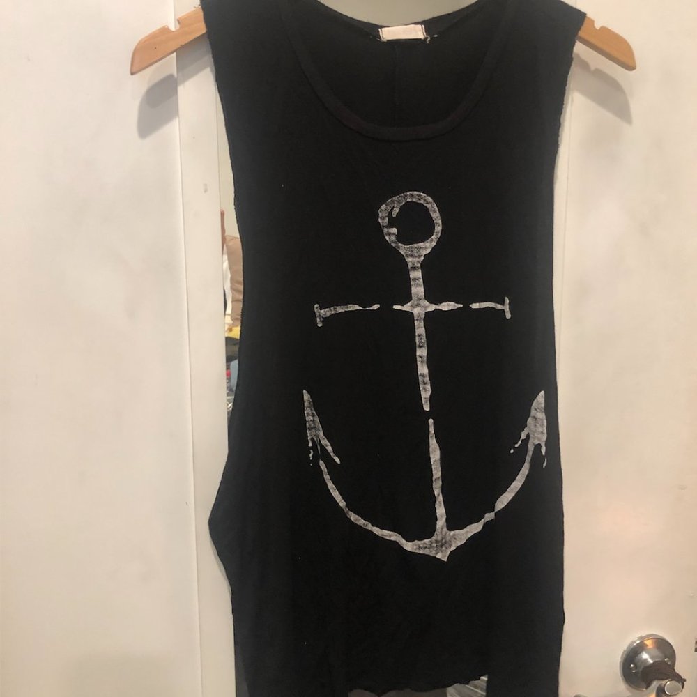 Black Anchor Muscle Tank